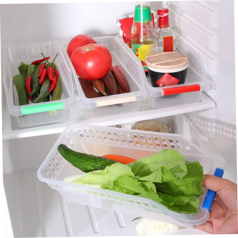 SHOWERORO 4pcs Plastic Drawer Storage Basket Multi-Purpose Sundries Organizer for