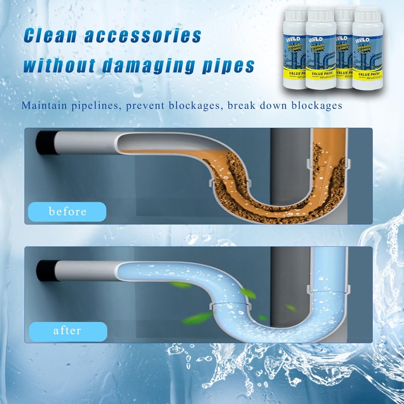 Wild Tornado Pipe Dredge, Powerful Sink and Drain Cleaner Powder,
