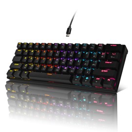 Bangsanth Mechanical Keyboard, 60% Mechanical Gaming Keyboard with Blue Switches and Dynamic 26-Mode RGB Backlight - Plug and Play, 61-Key, Anti-Ghosting, for PC, Windows, Mac, Gamer, Office, Typists
