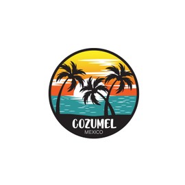 Cozumel Mexico Sticker Decal 3" Round Indoor Outdoor Durable Vinyl Stickers Decals, S741