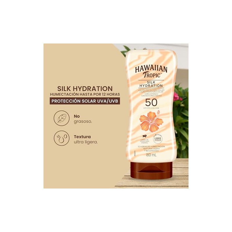 Hawaiian Tropic Silk Protector Solar 50 FPS Loción de 180ml