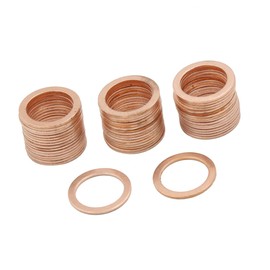 A ABSOPRO 15mm Inner Dia Copper Crush Washers Car Flat Sealing Gaskets 50pcs Item Replacement