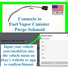 fits Ram Dodge Jeep Fuel Vapor Canister Purge Solenoid Connector Wiring EVAP