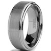 Tungsten Carbide Men's Brushed Finish/High Polish Beveled Edge Ring Wedding