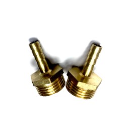 VEDA 2 x 6 mm to 1/2" BSP Thread Solid Brass Hose Tail Connector Barbed to BSP Male Thread. Pond/Pool/Hose Pipe Adapters