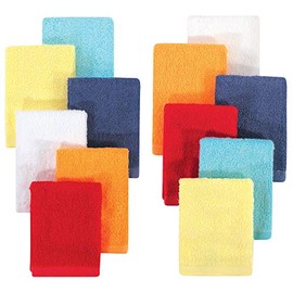 Hudson Baby Unisex Baby Rayon from Bamboo Woven Washcloths 12pk, Basic Bright, One Size