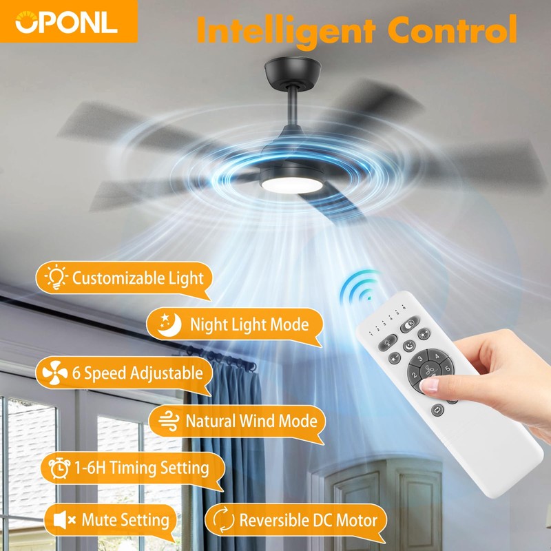 OPONL Ceiling Fan with Light, Ceiling fan with Light and