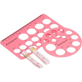 Fdit Kit de Herramientas de Medición de Pezones Seguro y flexible. Regla Medidora de Cuello con 21 Orificios, Adecuada para Extractor de Leche, Incluye 2 X Silicona y 2 X Tazas Medidoras (Rosado)