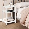 TUTOTAK Set of 2 End Table, Side Table, Nightstand, 3-Tier
