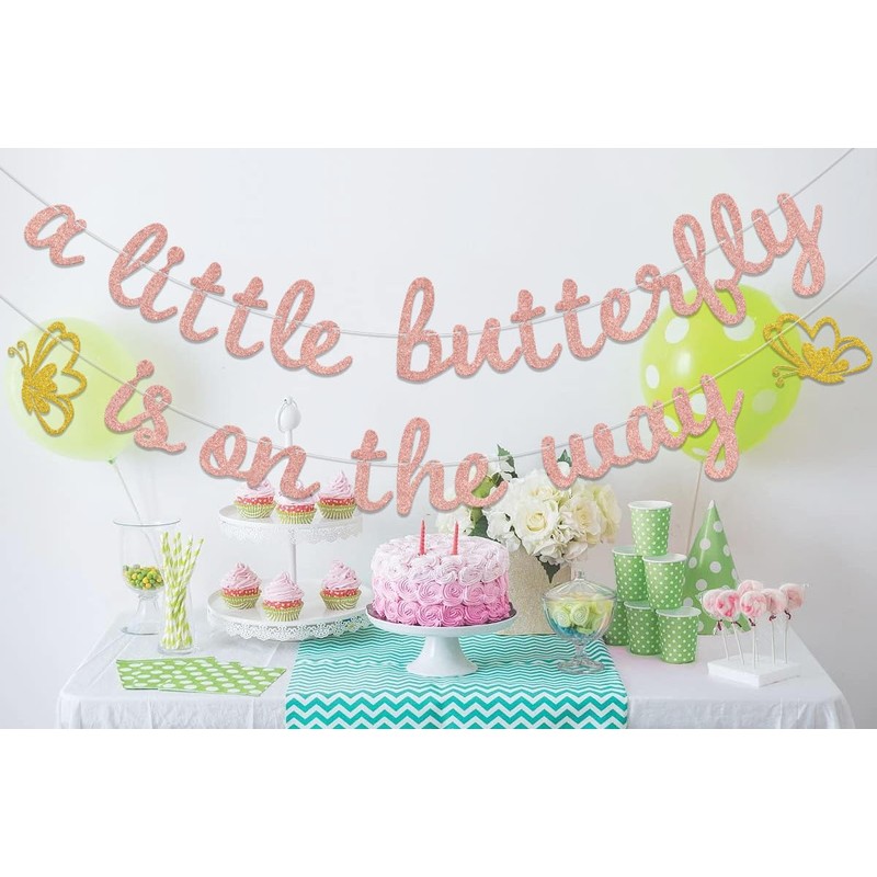Butterfly Baby Shower Decorations - A Little Butterfly is On