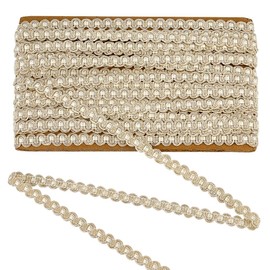 FINGERINSPIRE 13 Yards Gimp Braid Trim Beige S Woven Braid Trim 3/8 inch Basic Trim Decorative Gimp Braid Sewing Polyester Handcraft Gimp Trim for Curtain Slipcover DIY Costume Accessories