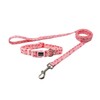 Olahibi Dog Collar Leash Set, Flamingo Pattern, Polyester Material, Adjustable