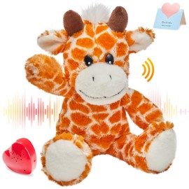 CozyWorld - Peluche de jirafa de 13 pulgadas, juguete de peluche suave y grabable, regalo de cumpleaños para niños pequeños