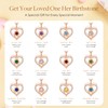 CDE Rose Flower Love Heart Birthstone Necklaces for Women 925