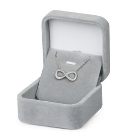 TRIXES Silver Tone Infinity Necklace - Iconic Jewellery Design - With Presentation Box Accessories for Women - Gifts and Treats - Timeless Design on 45cm Chain