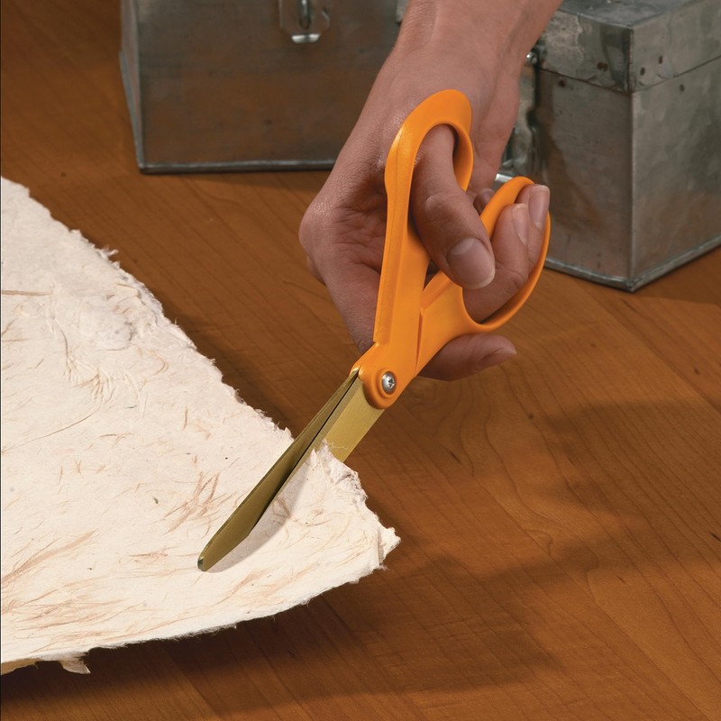 Fiskars 9" Titanium Shop Shears Heavy Duty Serrated Multipurpose Scissors