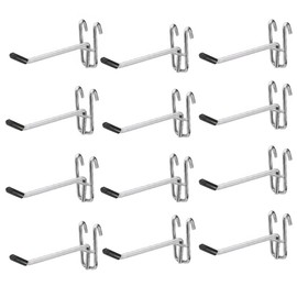 Set of 12, Net Hooks, Hook Diameter 0.2 inches (6 mm), Length 3.9 inches (10 cm), For Nets, Dedicated Fixing, Fasteners, Hardware, Board, Thick Wire Diameter, Stable Strengthening, Pegboard, Mesh Hook, Storage, Product Display, Commercial Use, Display