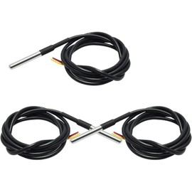 COVVY 3PCS Digital Temperature Sensor Chip, Stainless Steel Probe, Accurate Reading, Measure Temperature -55°C to +125°C for Temp Monitor