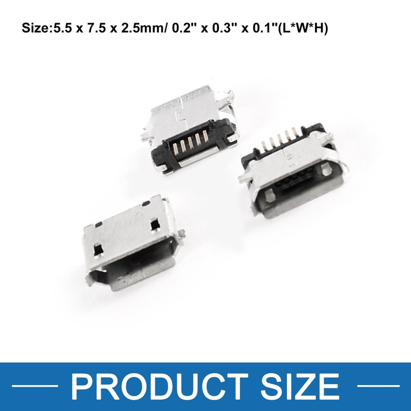 A ABSOPRO Micro USB Type B Female Socket 180 Degree