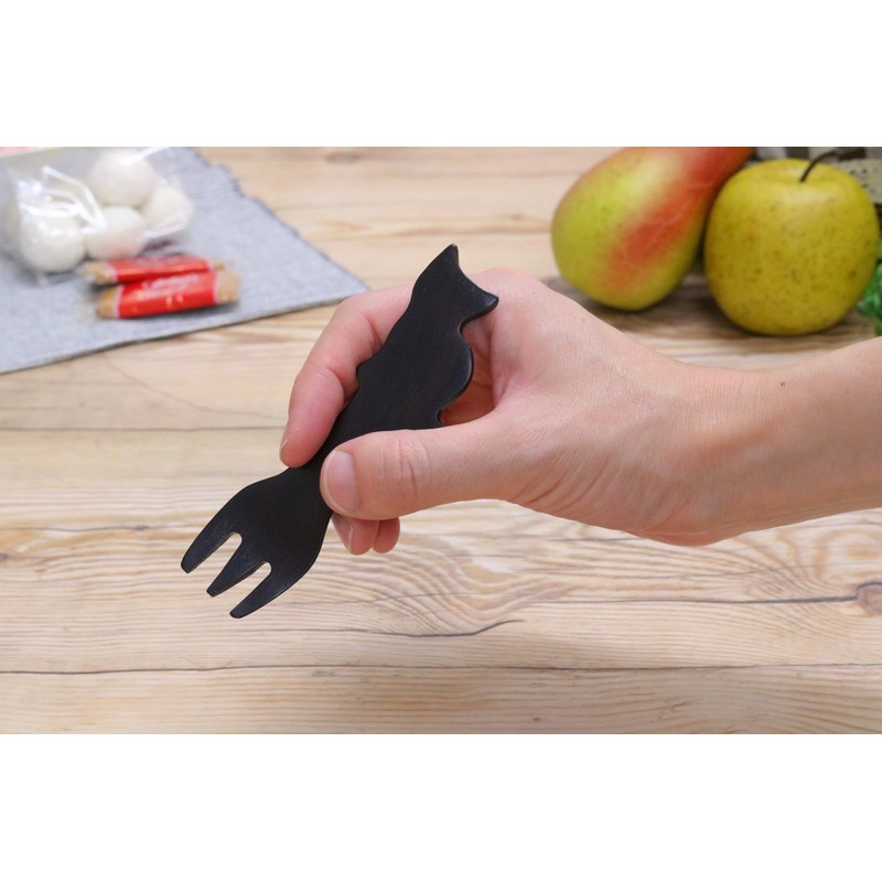 AbeiLLe APWC-900 Cat Lover Items Wood Cutlery Mini Set Cat