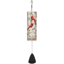 The Bridge Collection Memorial Wind Chime Featuring Cardinal and Blossoms - Memorial Keepsake and Comfort Gift - Sympathy Wind Chime Gift for Loss of Loved One
