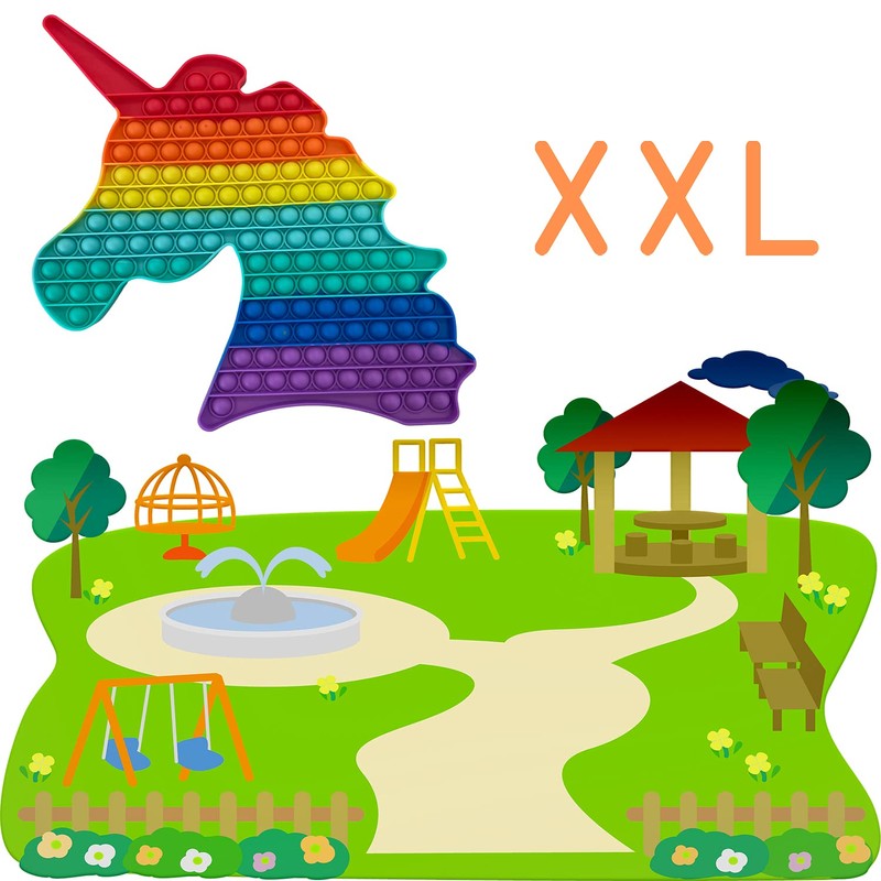 KUNSTIFY XXL Pop It Rainbow Fidget Toy Anti-Stress Toy for