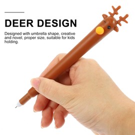Operitacx Ballpoint Pen 16 Ink Pens 0.5 mm Christmas Ink Pen Christmas Bauble Pen in Deer Shape for Christmas Party School Stationery (Black Blue Pens
