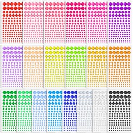 cridoz 2800 Pcs Self Adhesive face Rhinestones gems Stickers in 20 Colors, 6 Sizes Stick on Jewels for Body, Face, Hair and Craft DIY Decorations(3/4/5/6/8/10mm)