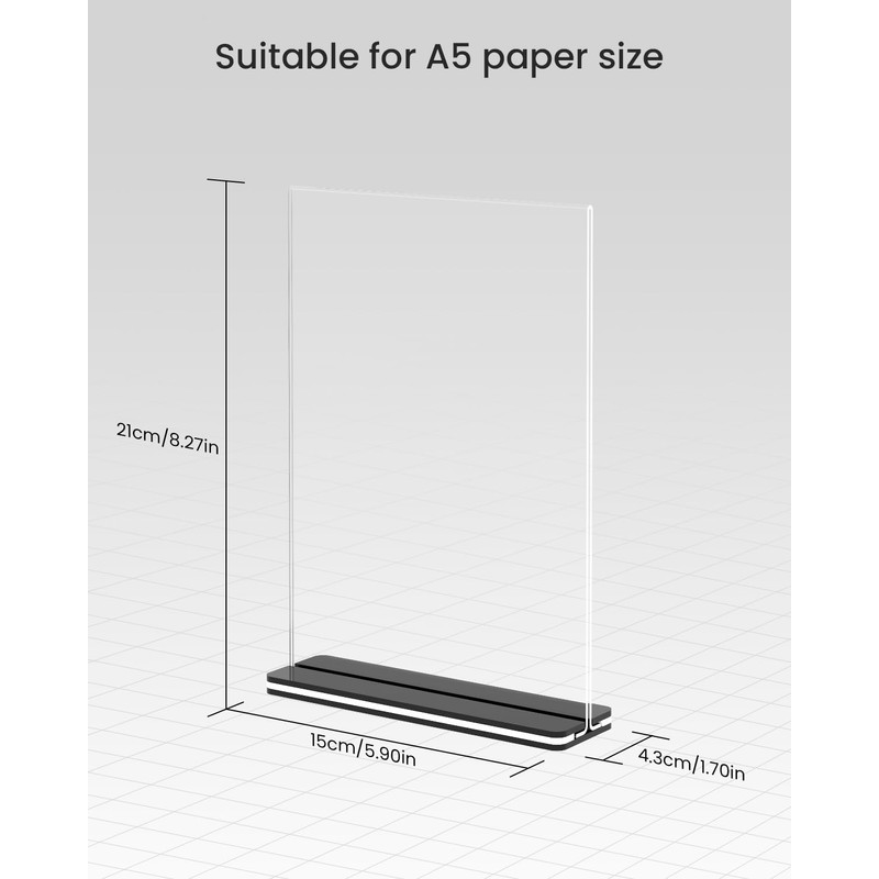 Frstem Set of 6 A5 Table Stands with Base Crystal