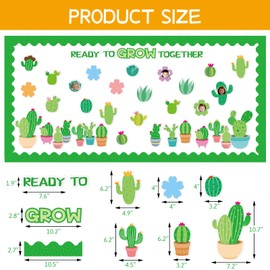 Picture Frame Bulletin Board Decorations Set Cactus Theme DIY Photo Cutouts for Classroom Back to School Whiteboard Chalkboard Wall Decor Teacher Supplies
