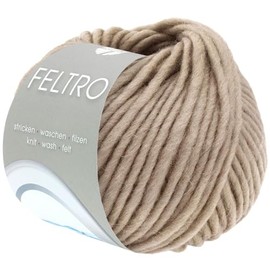LANA GROSSA Feltro Felt Yarn for Creative Crafts, Versatile, High-Quality Wool for Wet and Dry Felting, Hand Knitting Yarn Made of 100% Virgin Wool, 50 g Wool for Knitting and Crocheting, 50 m
