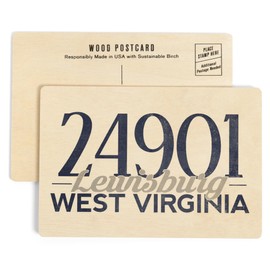 Lewisburg, West Virginia, 24901 Zip Code (Blue) (4x6 Birch Wood Postcards, 2-Pack Stationary, Rustic Home Wall Decor)