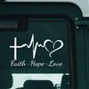 2 Pcs Hope Love Faith Heart Car Stickers - 5.6"x3.6"Jesus