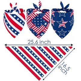Patriotic Veterans Day Dog Bandana Summer Popsicle for Small Medium Dogs, Cat Dog Kerchief Dog Triangle Bibs Scarf for Male Female Giftware