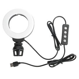 LED Dimmable Ring Light, Ring Light Black 4 Inch Brightness Adjustable for Online Education for Teaching for Live Broadcast for Conference