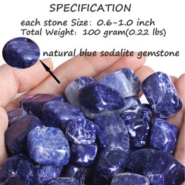 XIANNVXI Blue Sodalite Crystals Gemstones Large Tumbled Stones Minerals Stones Rock Crystals Stone Worry Stone Gepolijste Natural (100G)