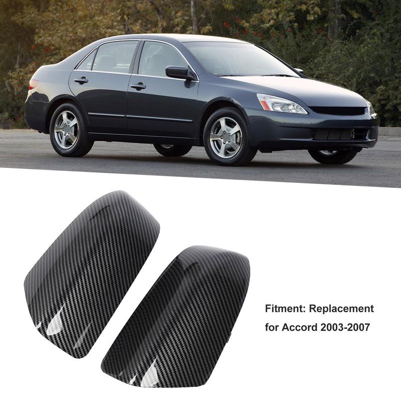 2PCS Side Mirror Cover Left Right Carbon Fiber Pattern 76201
