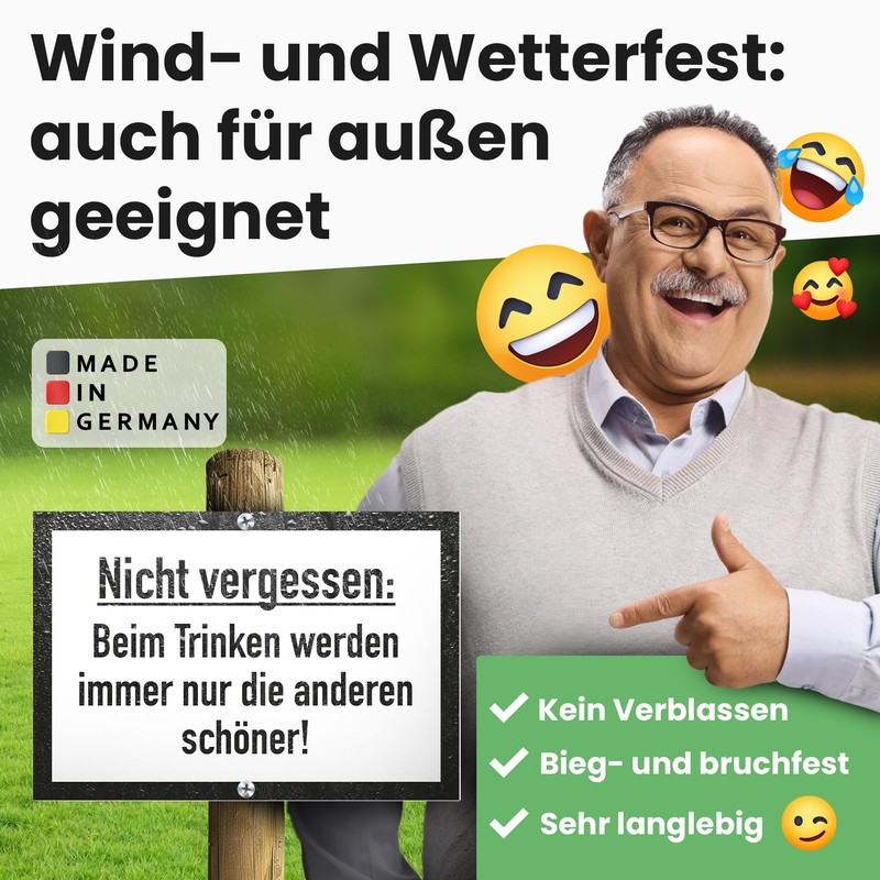DankeDir! Drinking Beautiful Sign with Saying - Funny Gift for