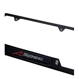 QIOIDIDIE 2pcs Stainless Steel Aspec License Plate Frames Cover Holder with Screws Caps ForAcura Black