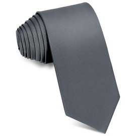 Puistr Men's Ties Solid Pure Color 3.15" (8CM) Necktie Plain Formal Charcoal Gray Ties For Men