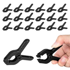 EMART 20 Pack Heavy Duty Muslin Spring Clamps, Professional 2 Inch Nylon Backdrop Clips for Photography Studio, Photo Booth, Backdrop Stand, Paper, Woodworking, Crafts, Tarp -Black