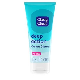 Clean & Clear Oil Free Deep Action Cream Cleanser, Unisex, 6.5 oz