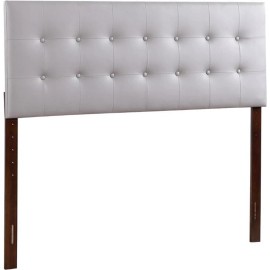 Glory Furniture Super Nova Faux Leather Upholstered Full Headboard in Light Gray