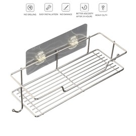 SIMSA-Expert Shower Caddy Bathroom Shelf Stainless Steel Chrome Look No Drilling Wall Shelf (BR_A2 30 x 11 x 6 cm)