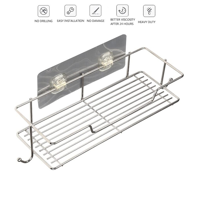 SIMSA-Expert Shower Caddy Bathroom Shelf Stainless Steel Chrome Look No