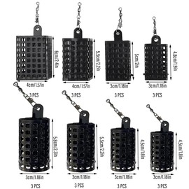 AIMALL 3-Piece Stainless Steel Fishing Bait Cage, Durable Round and Square Feeder Set with Snap Fasteners, Ideal for Carp and Freshwater Fishing