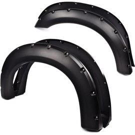 ALLGOOD Fender Flares Compatible with Ford F250 F350 1999-2007 Super Duty (Does Not Fit Dually Models), Pocket Rivet Style, Smooth Matte Black, 4PC