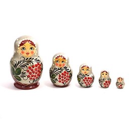 Semenov Matryoshka 5 Piece Headband "Berry" (Made in Russia) (SILVER)