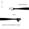 Moon Toothbrushes, Soft Bristle, White and Black Sleek Toothbrushes, 2