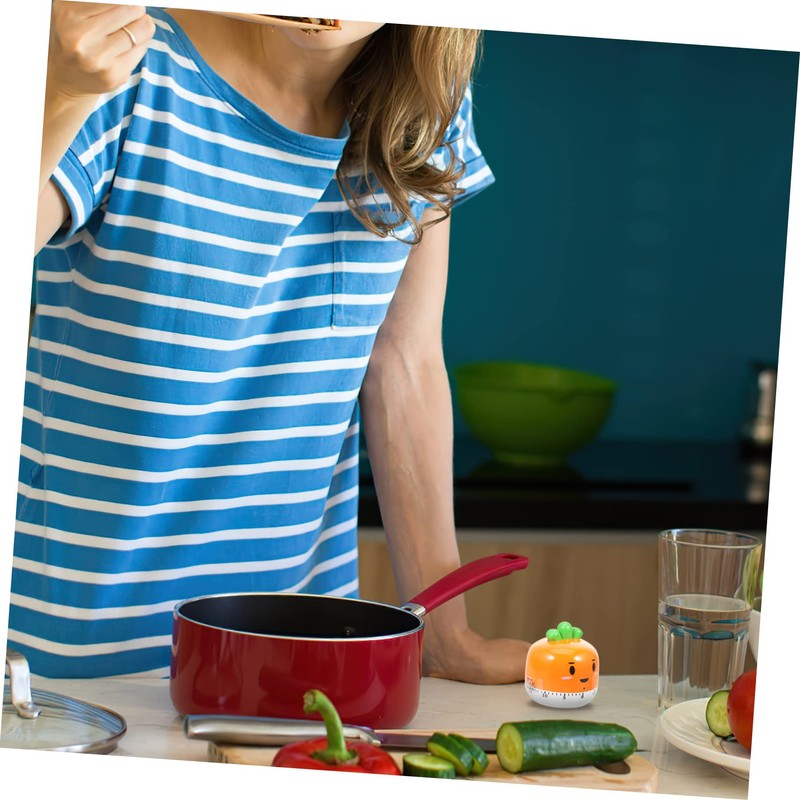 CHILDWEET Carrot Shaped Kitchen Timer Mechanical Cooking Countdown Tool for